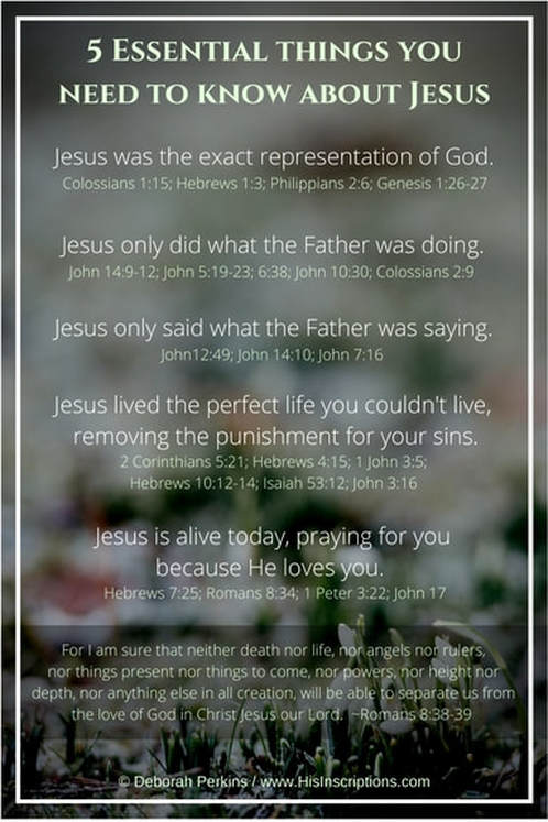 5 Essential Things You Need to Know About Jesus - article from Deborah Perkins of www.HisInscriptions.com #Easter #Jesus #Bible #God